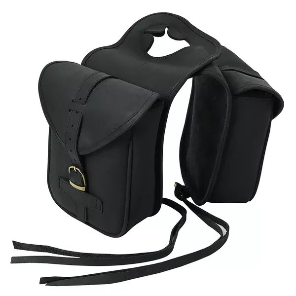 Hilason Western Horse Full Grain Leather Saddle Bag Heavy duty Traditional Trail Ride