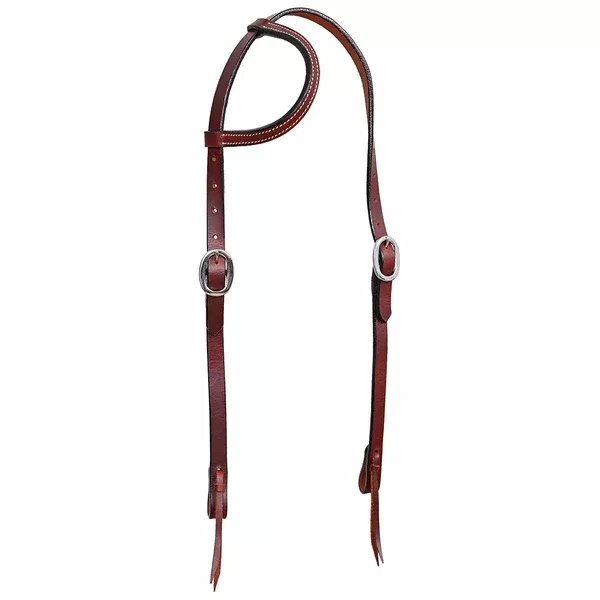 HILASON Western Horse Genuine Leather One Ear Headstall Tack Plain Dark Brown