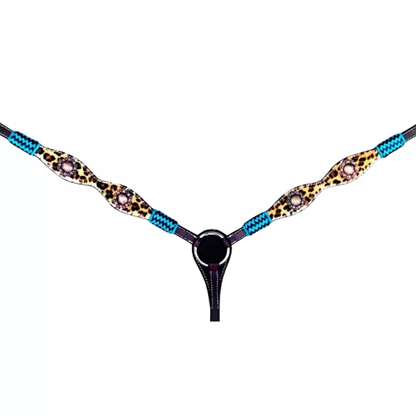 HILASON Western Horse Headstall Breast CollarAmerican Leather Leopard