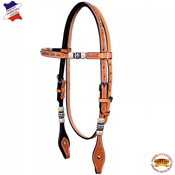 HILASON Western Horse Headstall Bridle American Leather Rawhide
