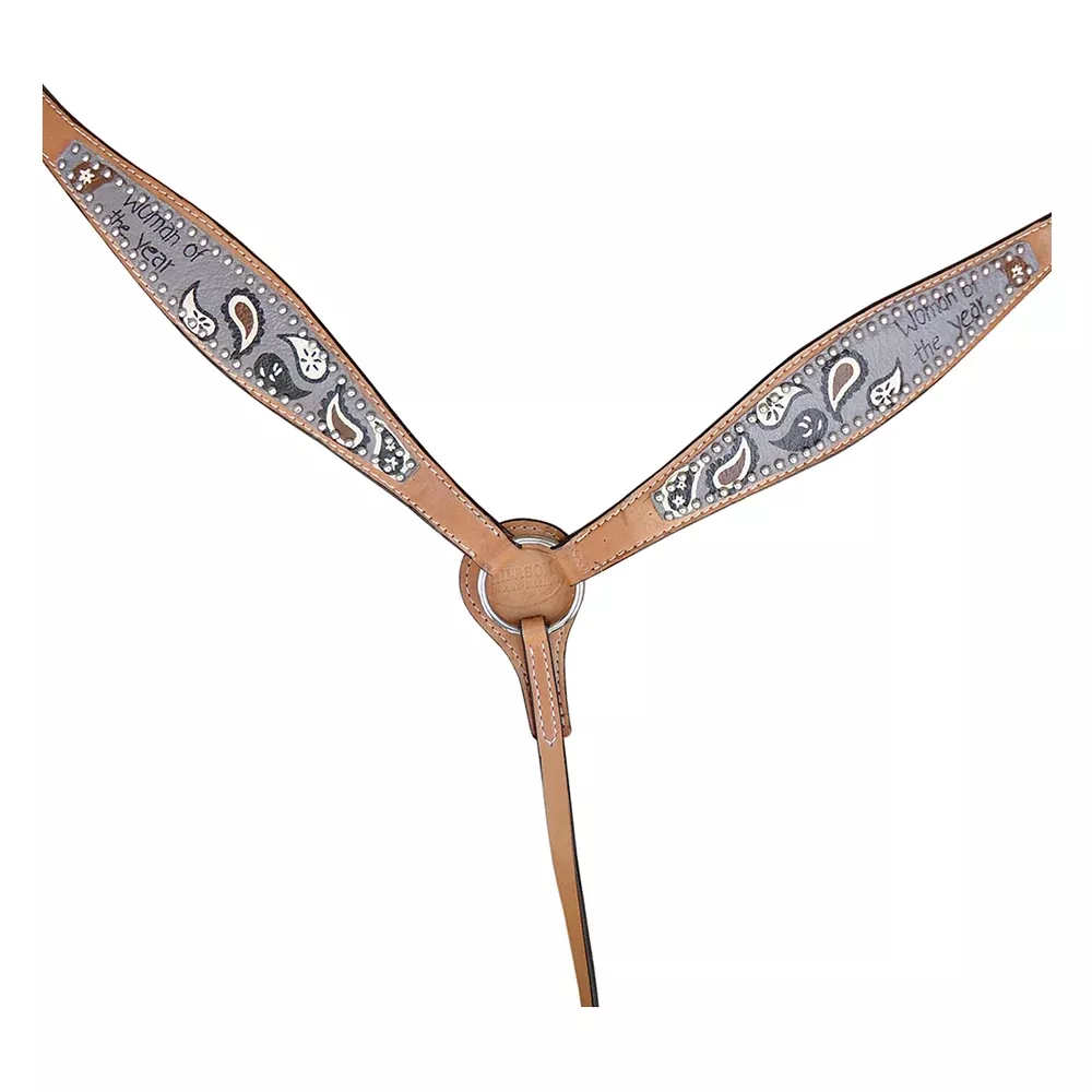HILASON Western Horse Leather Headstall & Breast Collar Set Tan