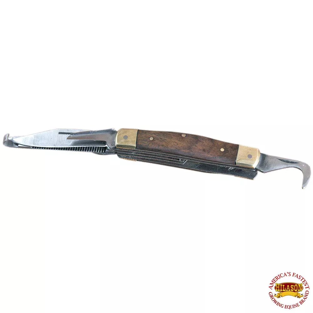 Hilason Western Leather Farrier Tool Horse Stable Care Five Blade Knife
