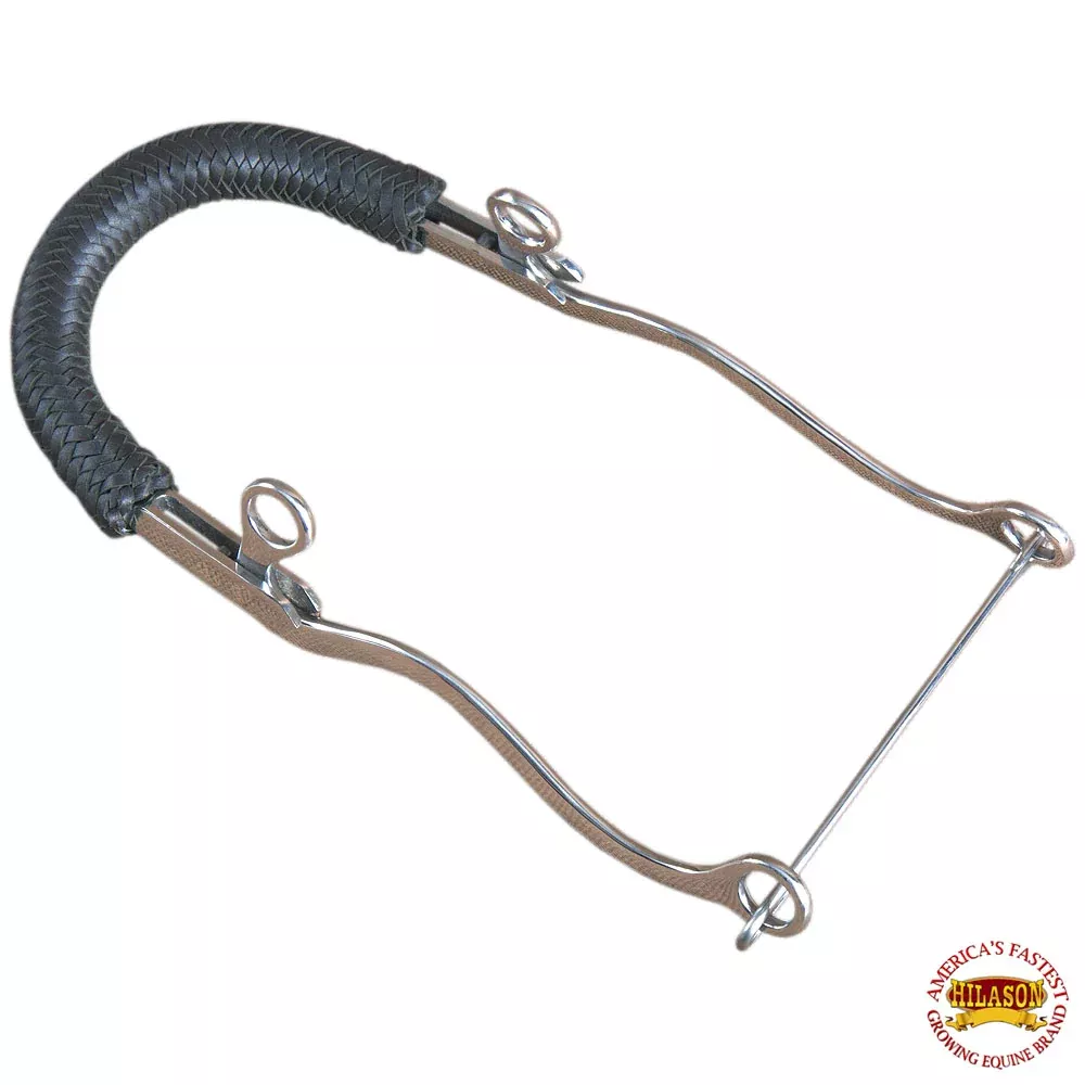 HILASON Western Leather Pipe Covered Hackamore Bit W/ 8" Cheek