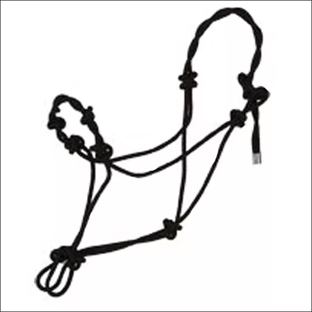Hilason Western Tack Horse Twisted Rope Halter Black
