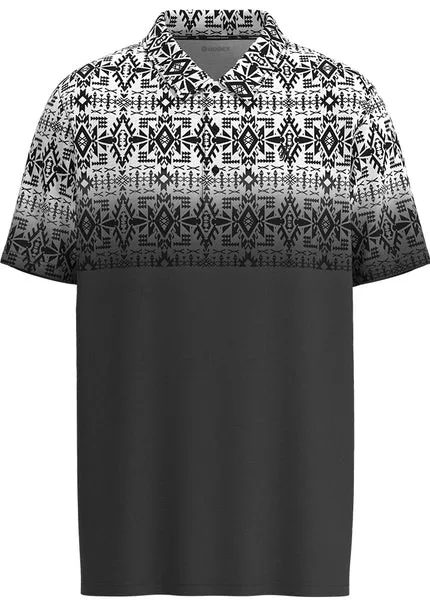 Hooey "The Weekender" Black & White Aztec Polo