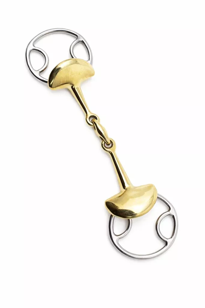 Horse Copper Double Jointed Winged Snaffle Bit with Lozenge 35384