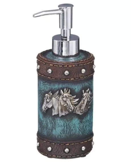 Horse Head and Blue Leather Soap Pump 87-2182-0-0