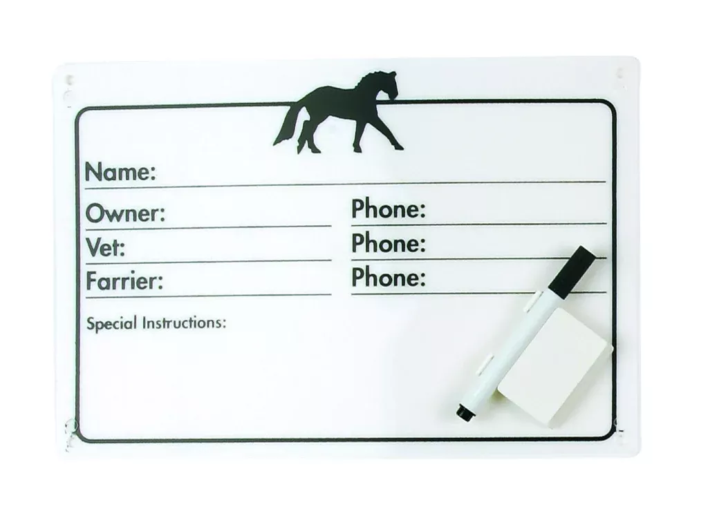 Horse Info Stall Plaque