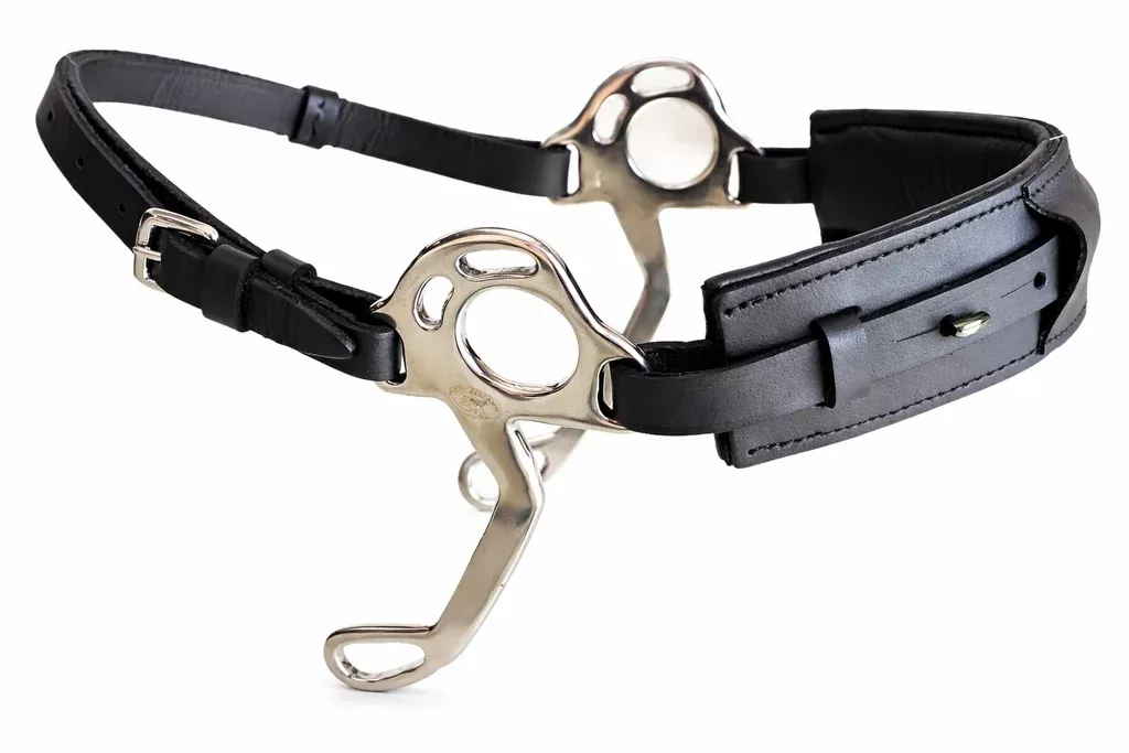 Horse Leather Short Shank Padded Noseband Training Hackamore Curb Strap 35H65
