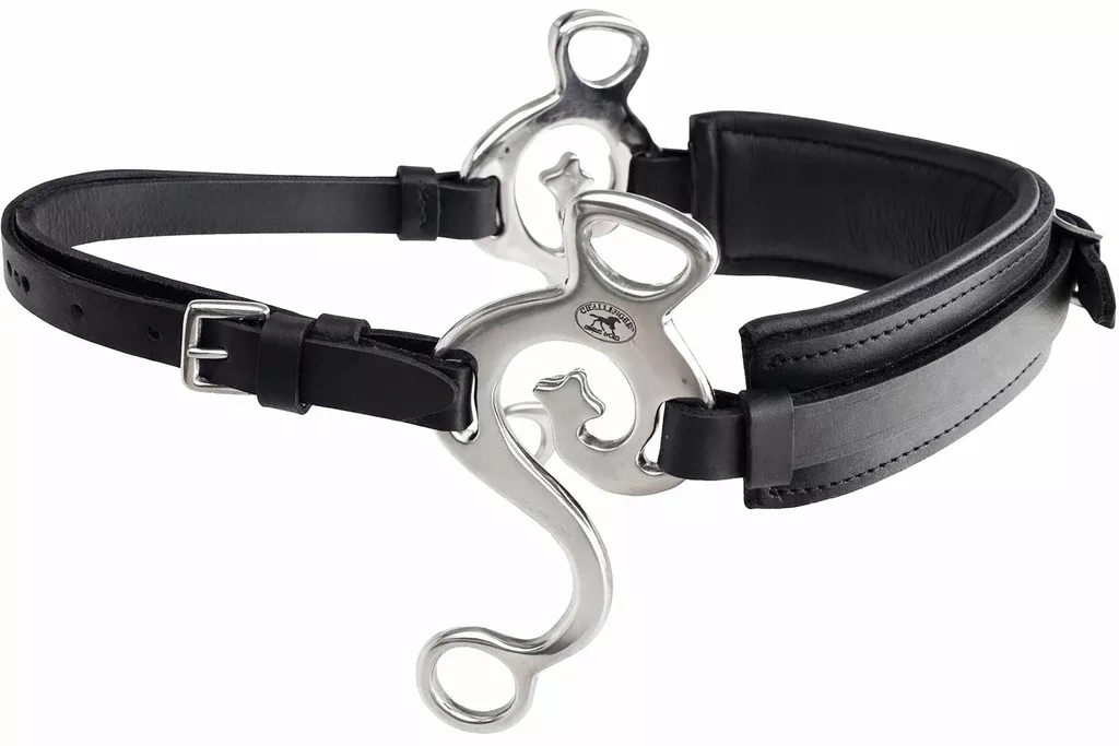 Horse Leather Short Shank Padded Noseband Training Hackamore Curb Strap 35H66