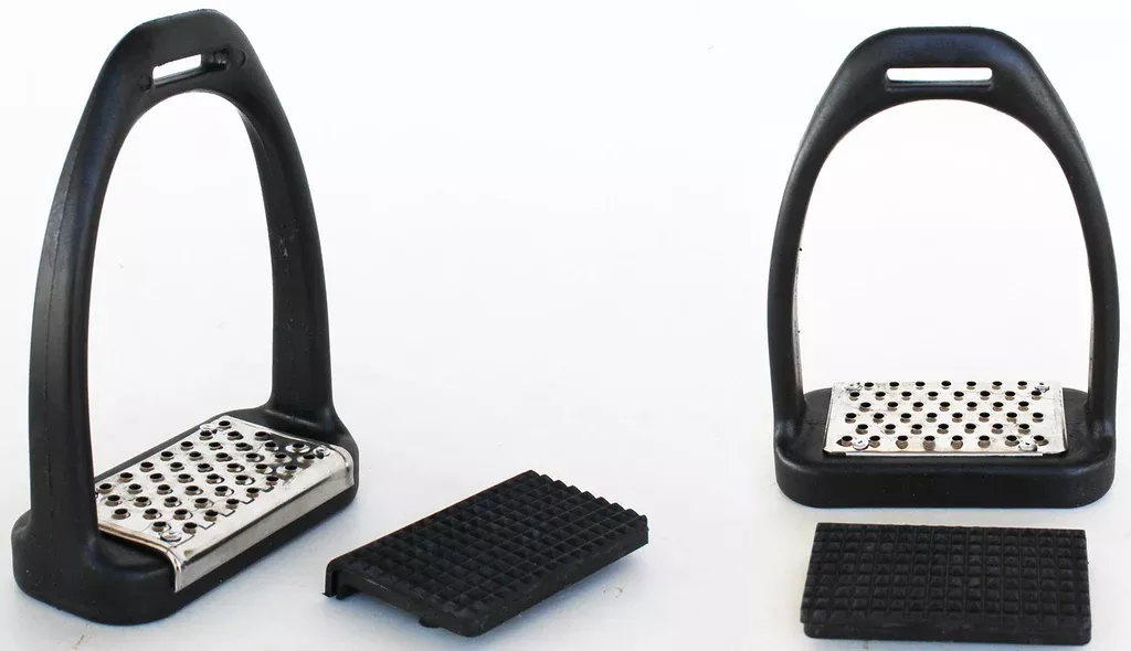 Horse Saddle English Stirrups Lightweight Interchangeable Tread Composite 5129