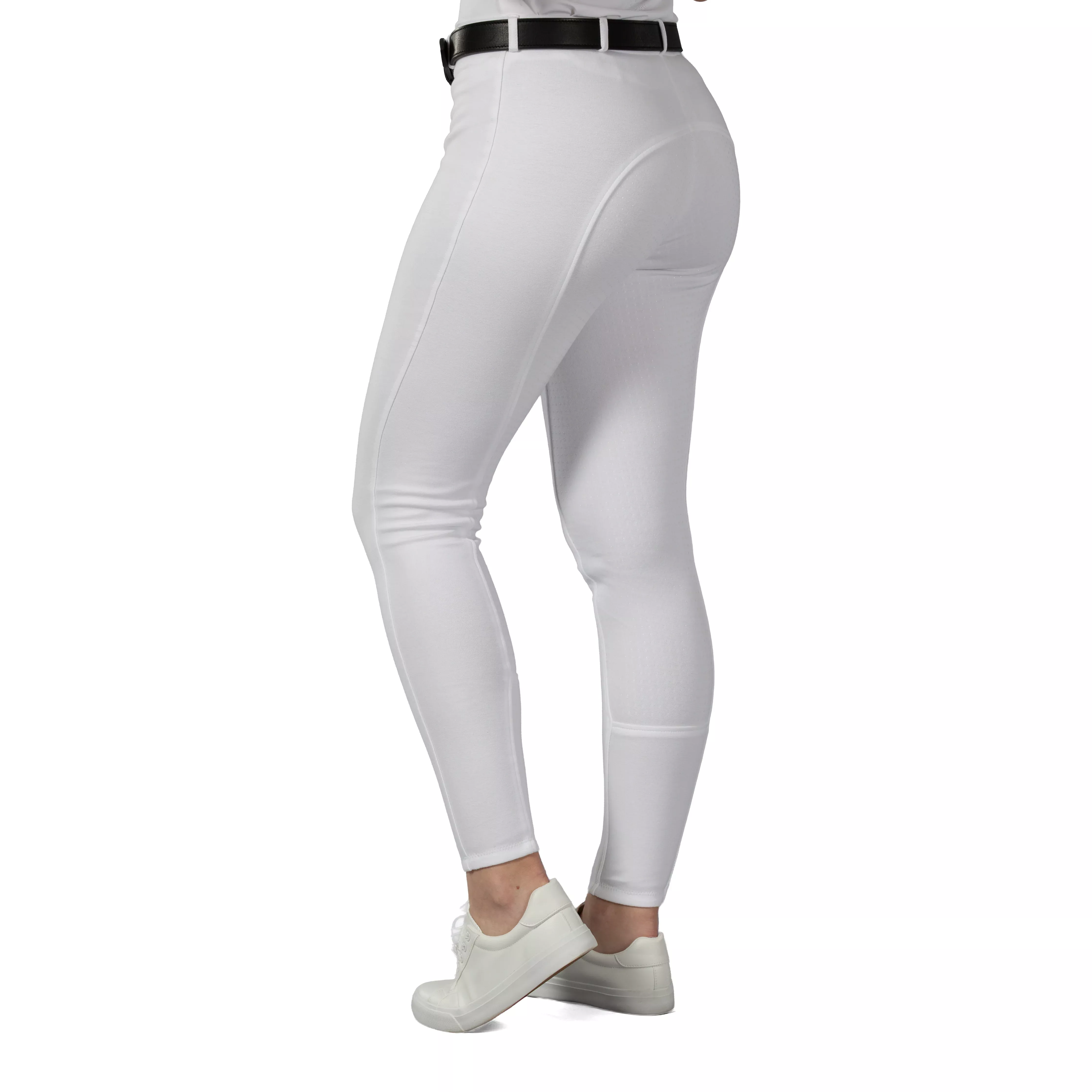 Horze Active Womens Silicone Full Seat Breeches - White