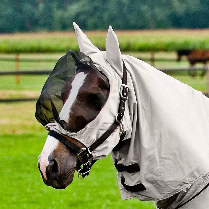 Horze Extended Neck Fly Mask - Gray