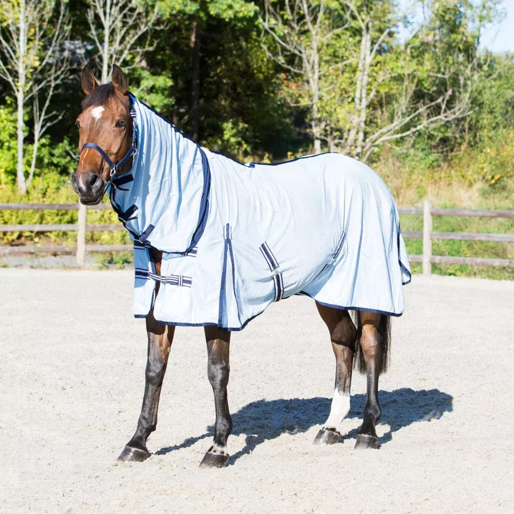 Horze Freja Combo Flexi Neck Fly Sheet - Light Blue