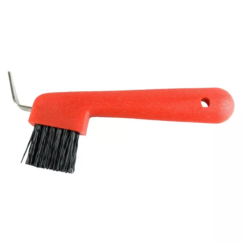 Horze Hoof Pick with Brush - Red