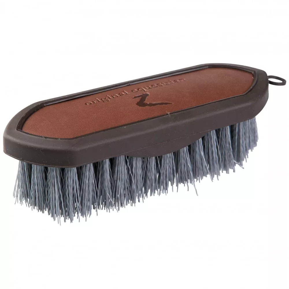 Horze Maddox PU Leather Handle Dandy Brush - Dark Brown