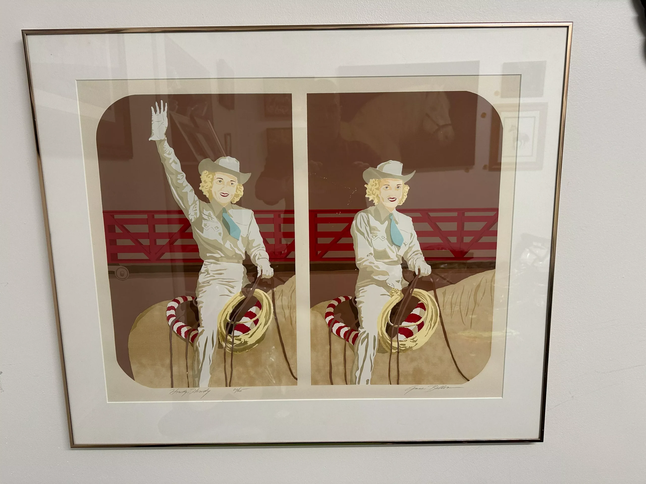 Howdy, Howdy, Signed and numbered Silk Screen under Glass