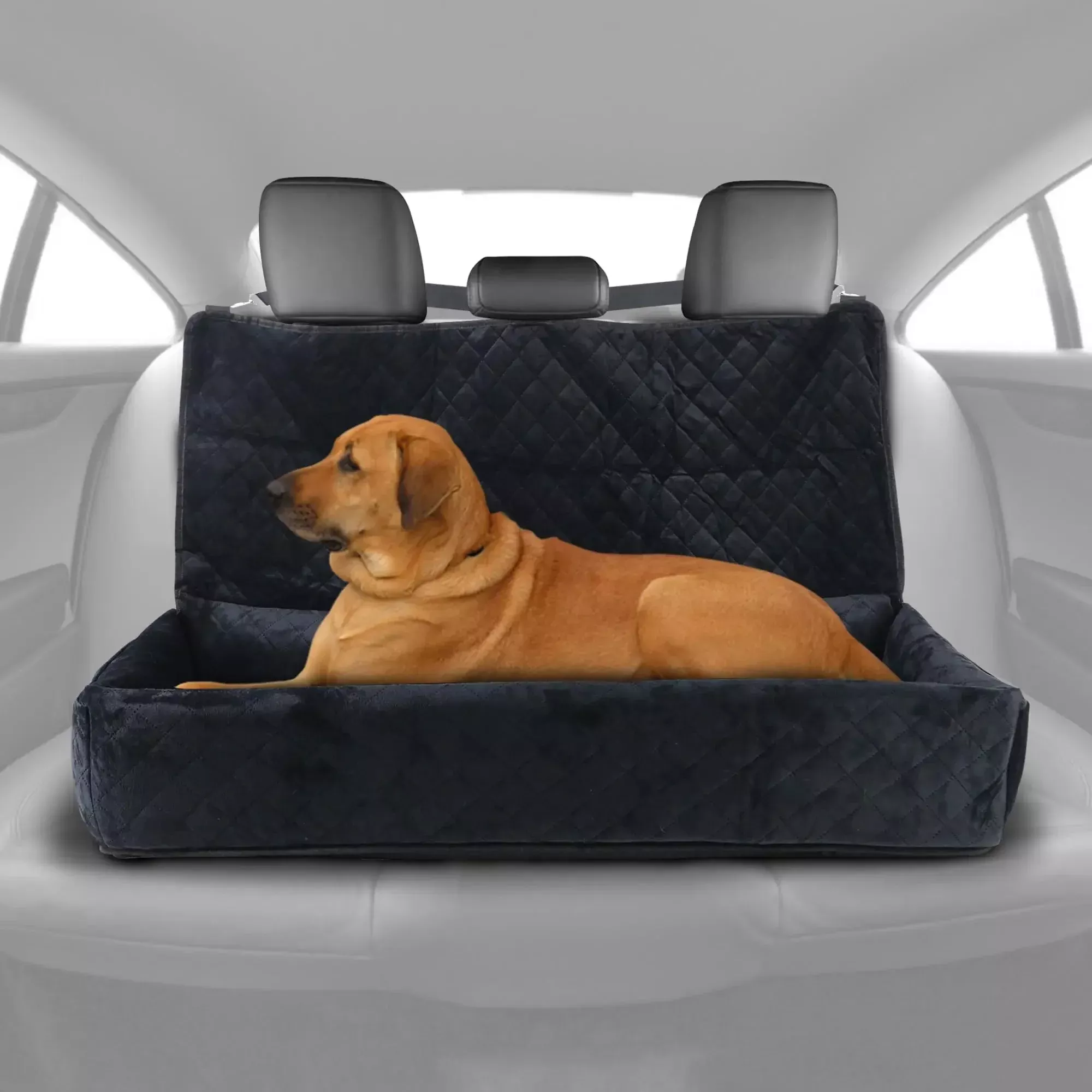 Huntley Pet Dog Car Seat for Large Dogs, Pet Booster Back Set Bed, Black