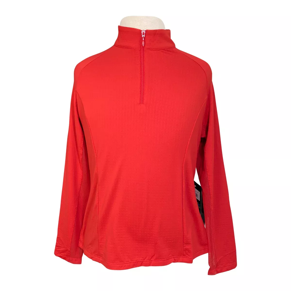 Ibkul Solid Long Sleeve Mock Neck Top in Red - Children's Small