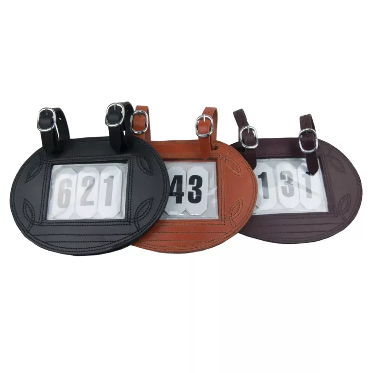 Ideal Oval Leather Number Holder