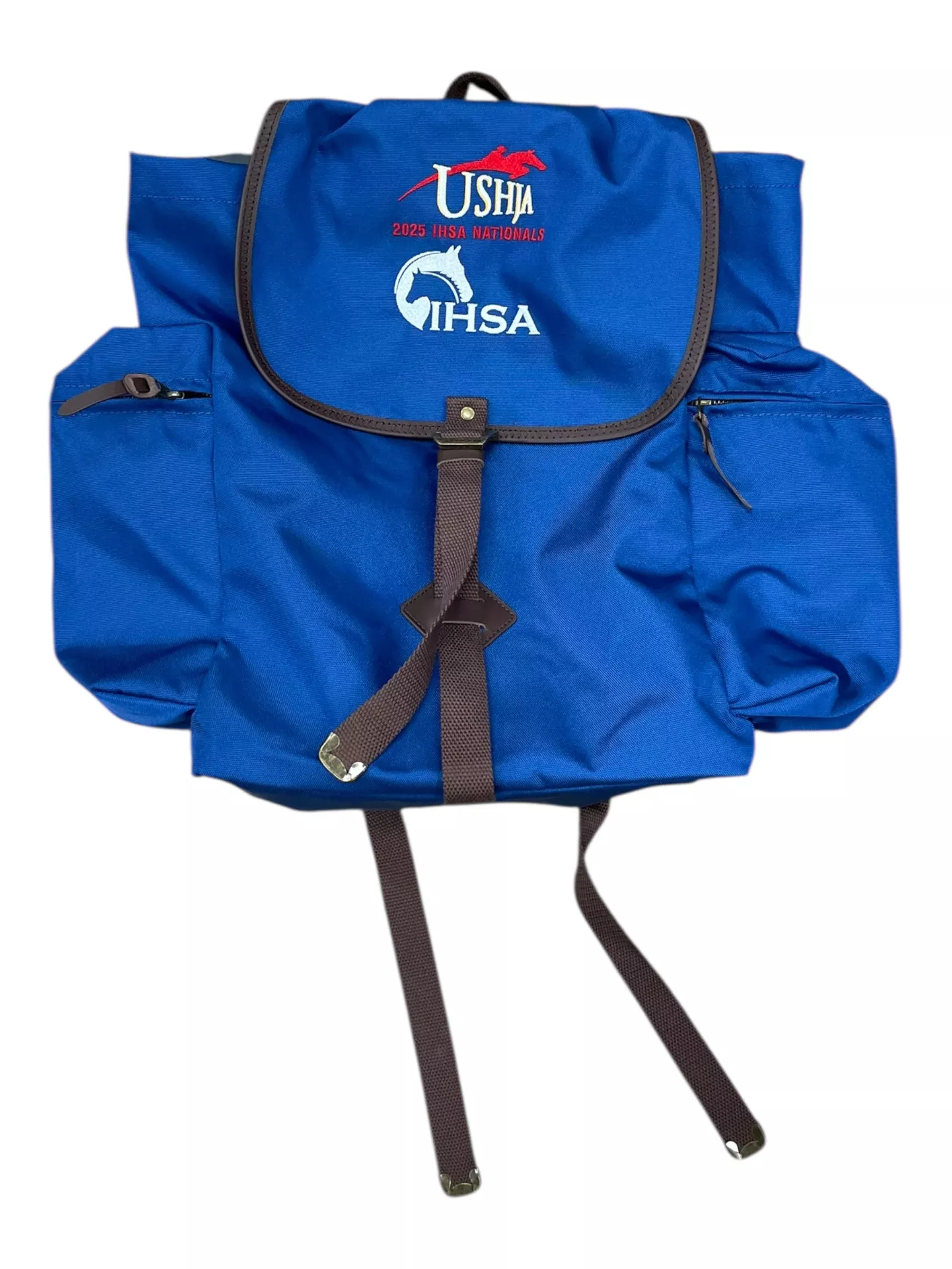 IHSA Nationals Backpack - Blue/Brown - Approx 16" x 16" - USED