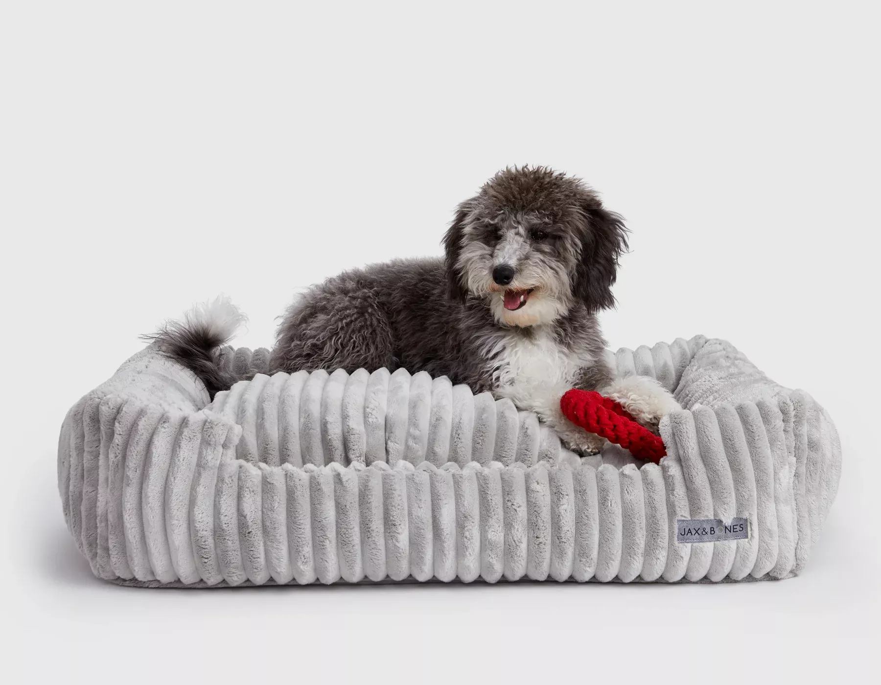 Jax & Bones - Luna Grey Corduroy Lounge Dog Bed