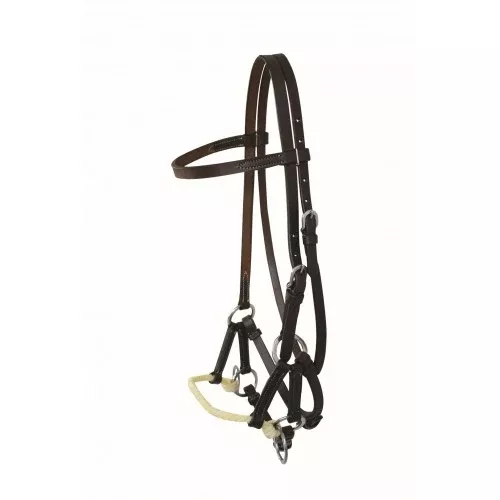 JIM TAYLOR LEATHER BROWBAND ONE ROPE SIDE PULL