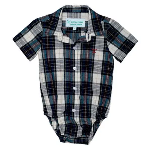 Just Country Infant Frankie Jumpsuit | Full Button | Navy / Red Plaid
