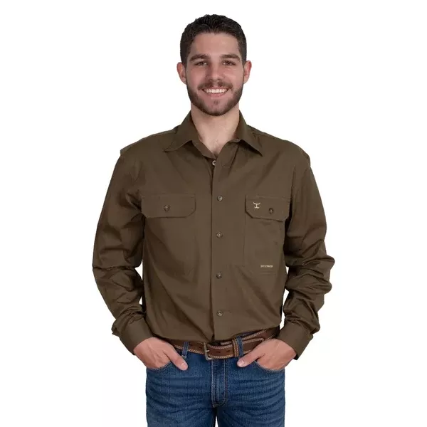 Just Country Mens Evan Shirt | Full Button | Bark