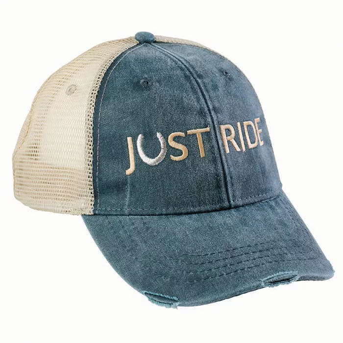Just Ride Mesh Back Ball Cap Hat Navy