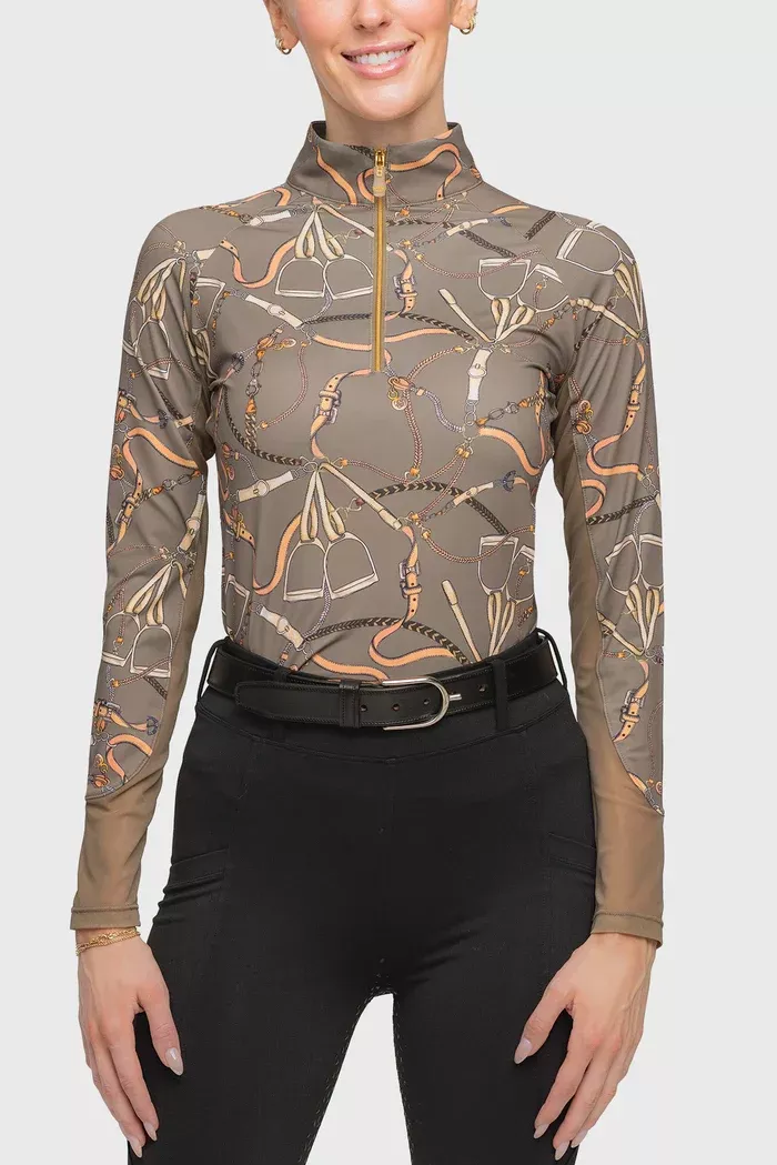 Kastel LS Taupe Belts 1/4 zip