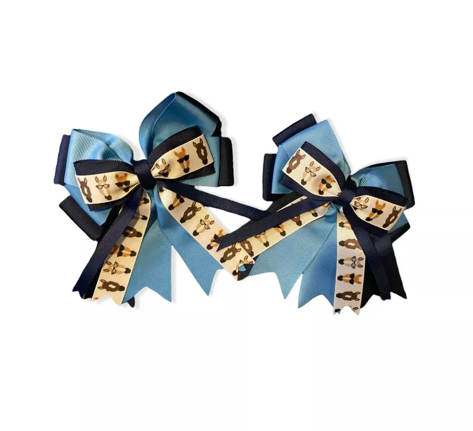 Kathryn Lily Equestrian Show Bows - Horses with Glasses