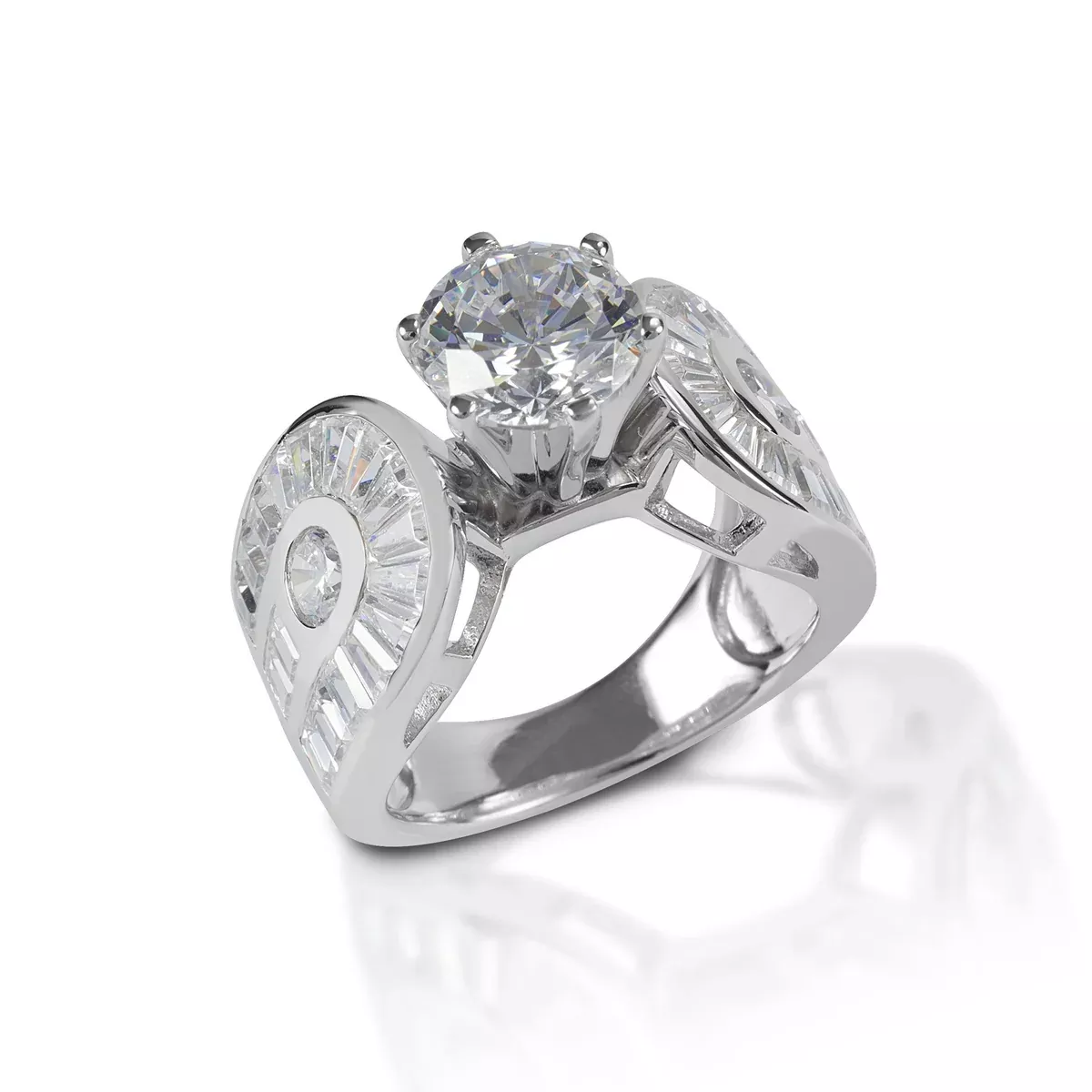 Kelly Herd Horseshoe Solitaire Ring Sterling Silver Size 8