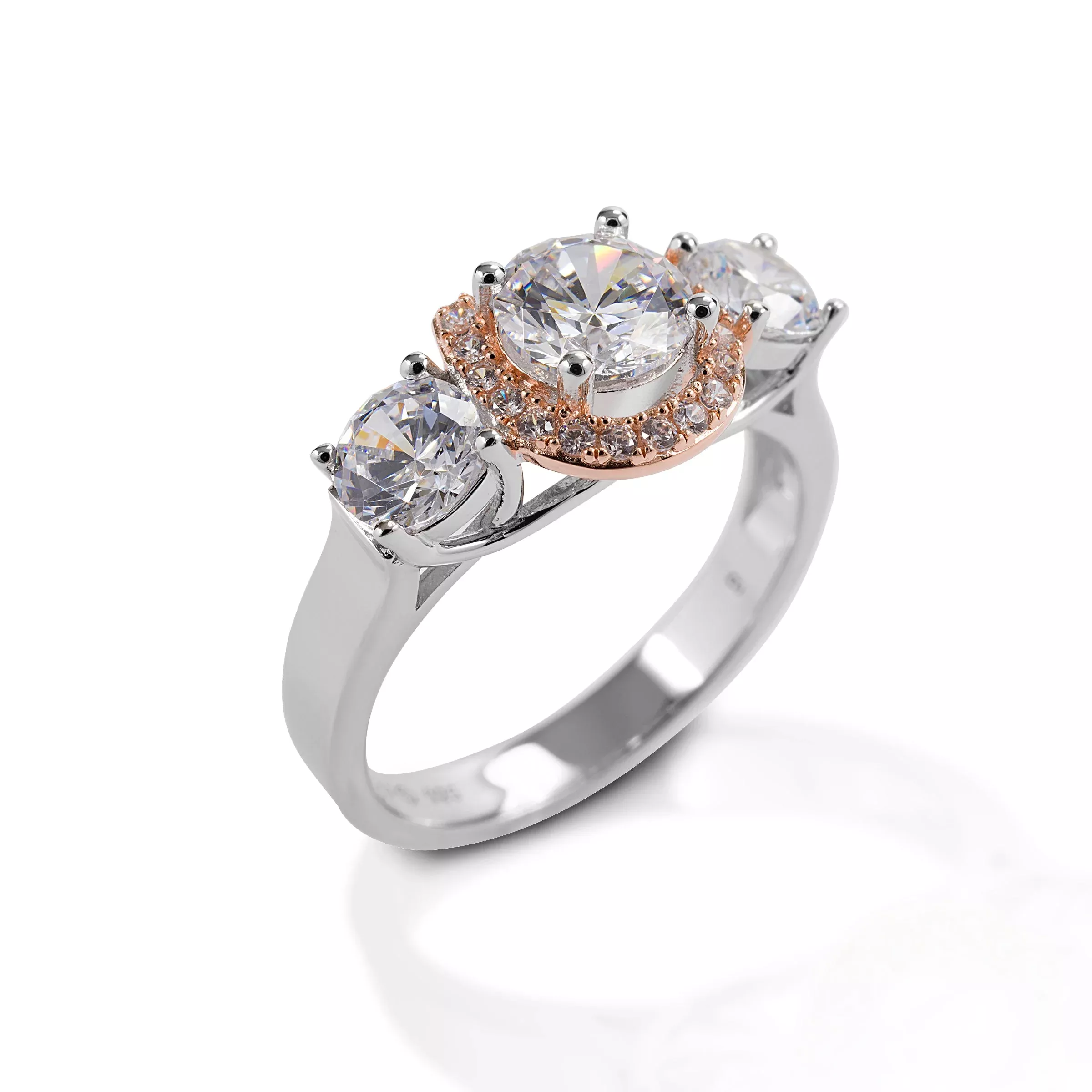 Kelly Herd Small Three Stone Rose 14k Gold Horseshoe Ring