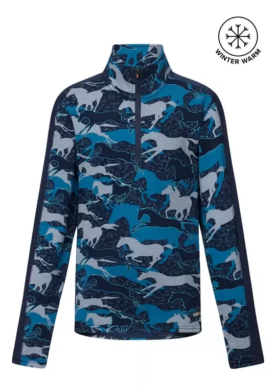 Kerrits - Kids Plush Printed Fleece Half Zip