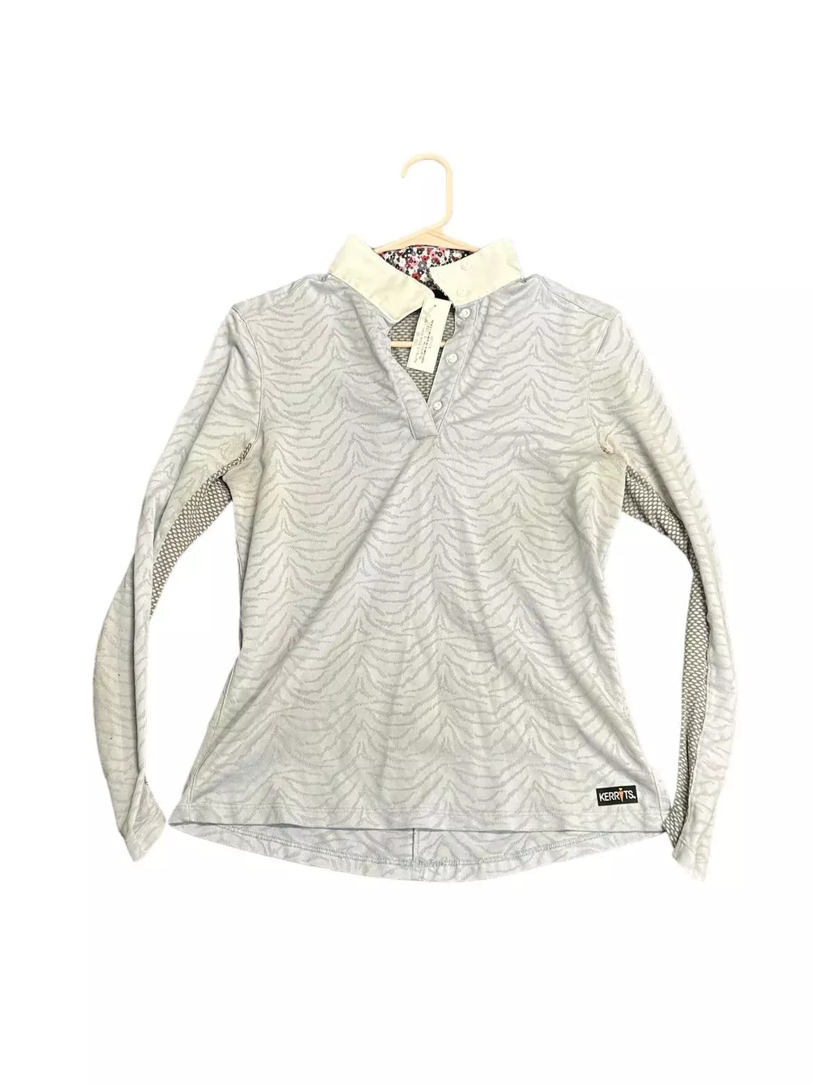Kerrits LS Show Shirt - Light Blue/White - S - USED