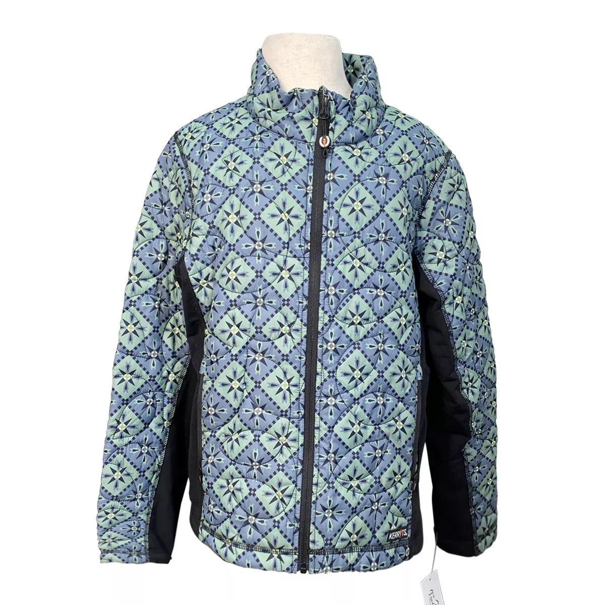 Kerrits Zip-Up Quilted Jacket in Geometric Pattern - Children's XL