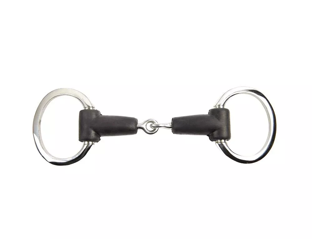 Korsteel Soft Rubber Jointed With Flat 3" Rings Eggbutt Bit