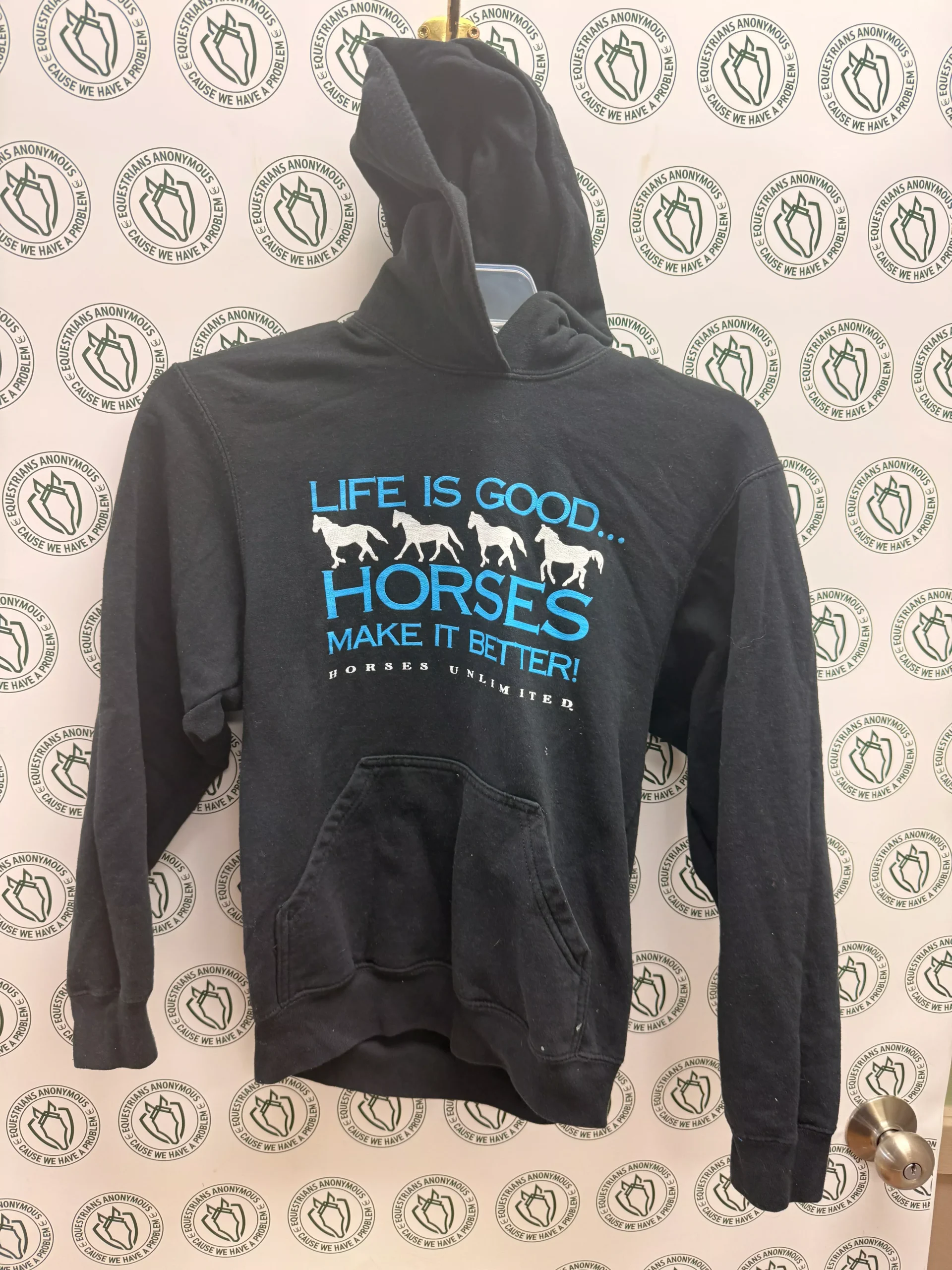 Large Child Black sweatshirt w Hood