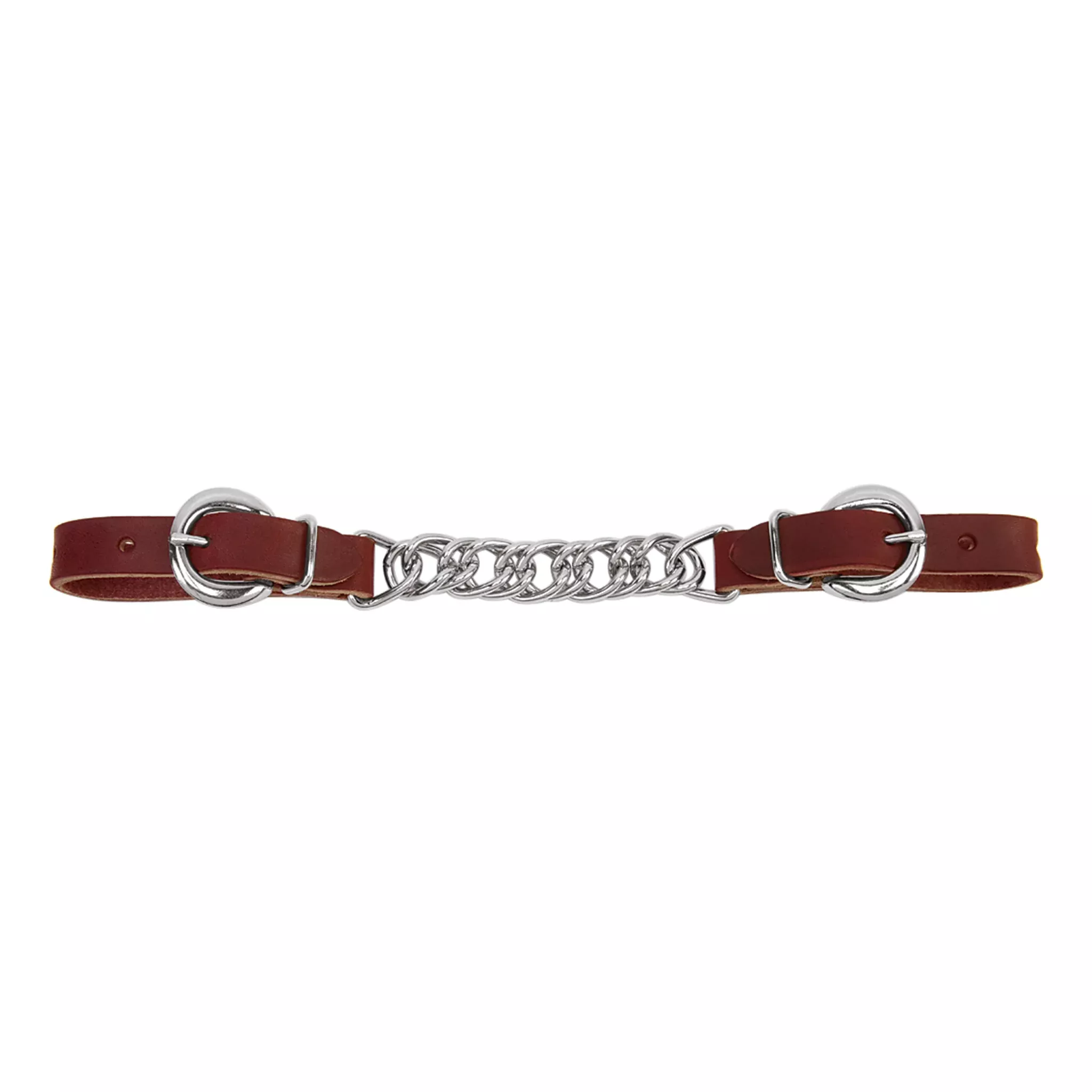 Latigo Leather 4-1/2" Double Flat Link Chain Curb Strap