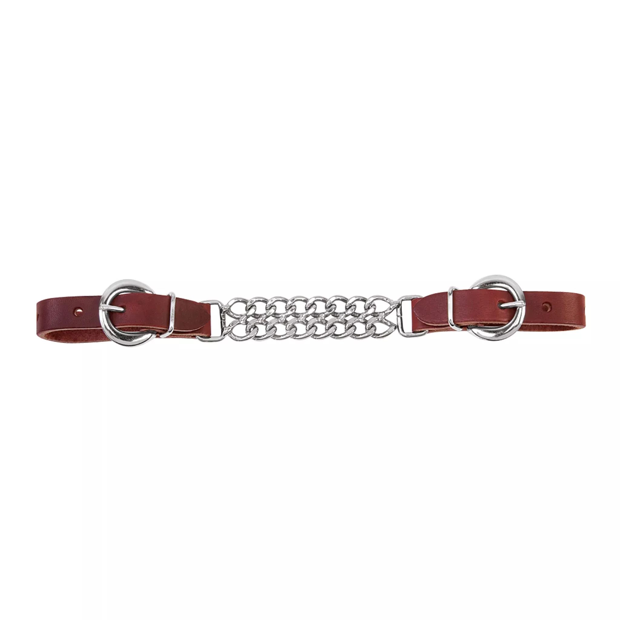 Latigo Leather 4-1/4" Double Flat Link Chain Curb Strap