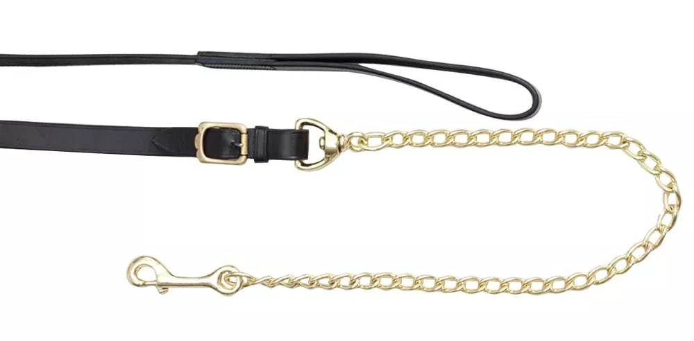 Leather Lead - 18" Solid Brass Chain
