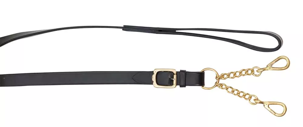 Leather Lead - Brass Walsall Small