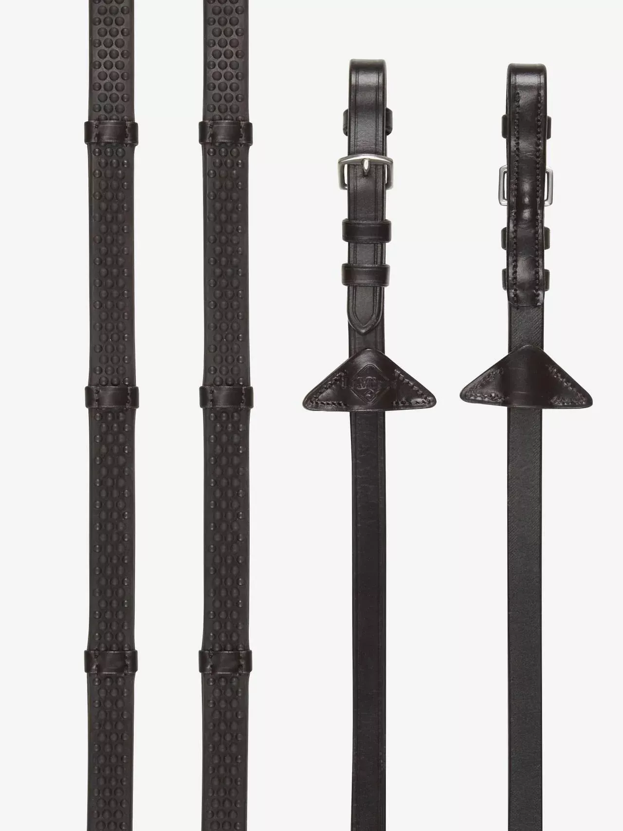 LeMieux Soft Rubber Reins with Stoppers Brown
