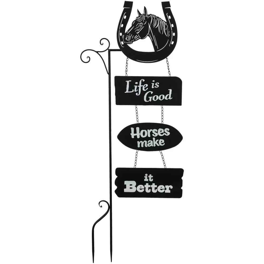"Life is Good" Yard Stake with Plant Hanger
