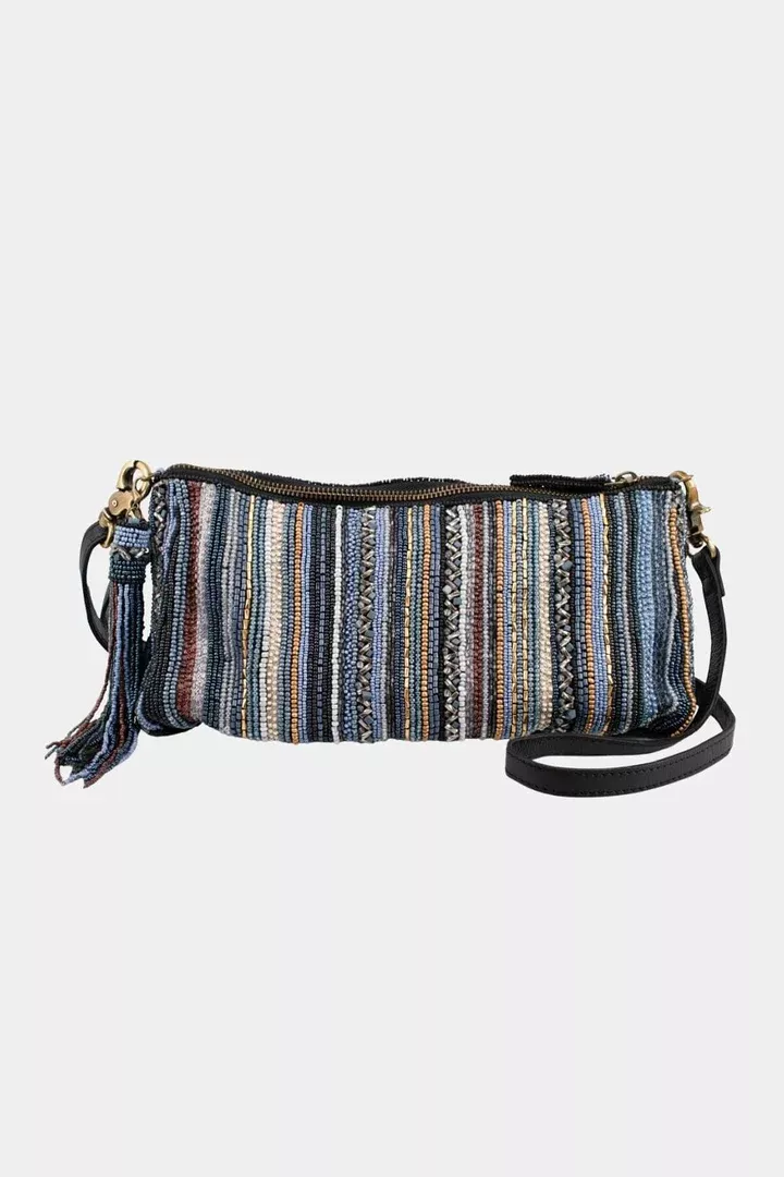 Mary Frances - Day Dreamer Denim Rainbow Leather Handbag