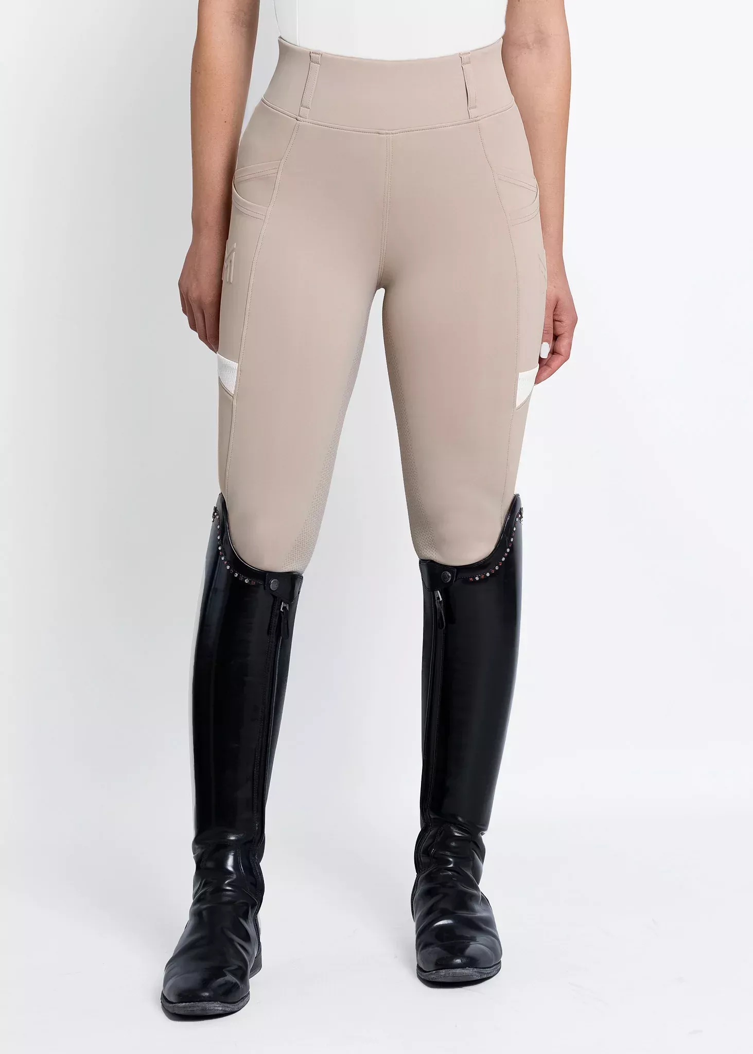 Maximilian Equestrian Tech Riding Leggings - Beige