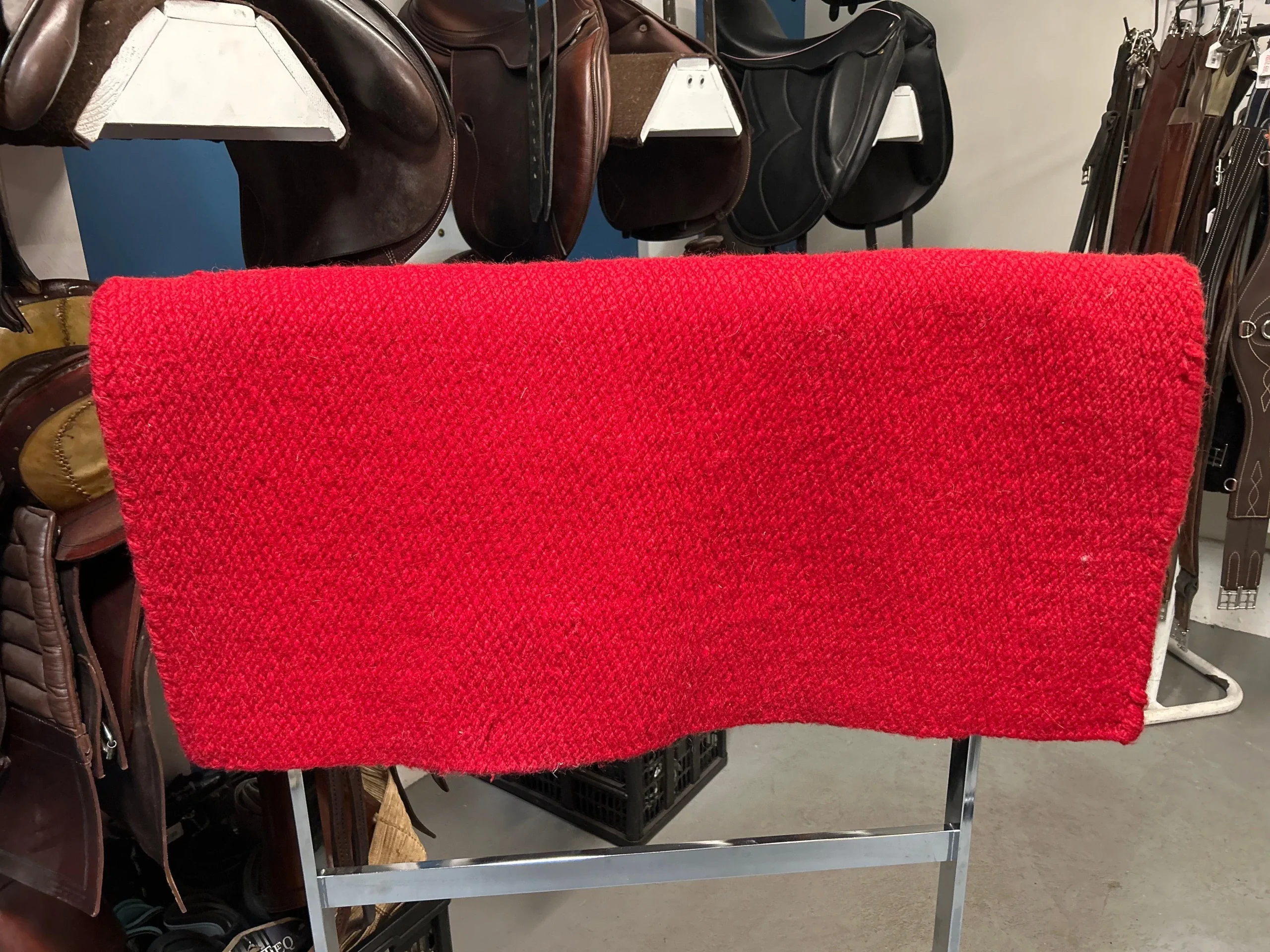 Mayatex Heavy Wool Saddle Blanket - Red 36x34 inches