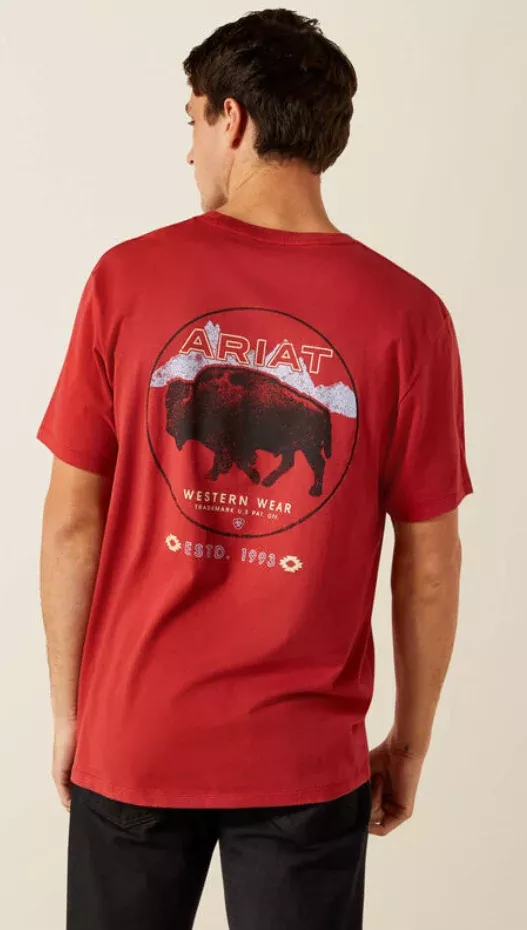 Men’s Ariat Brick Patriot Buffalo Tee