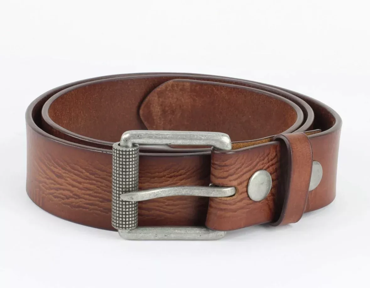 Men's Distressed Tan Leather Belt
